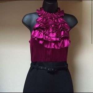 INC Silk Blouse Belted Dress